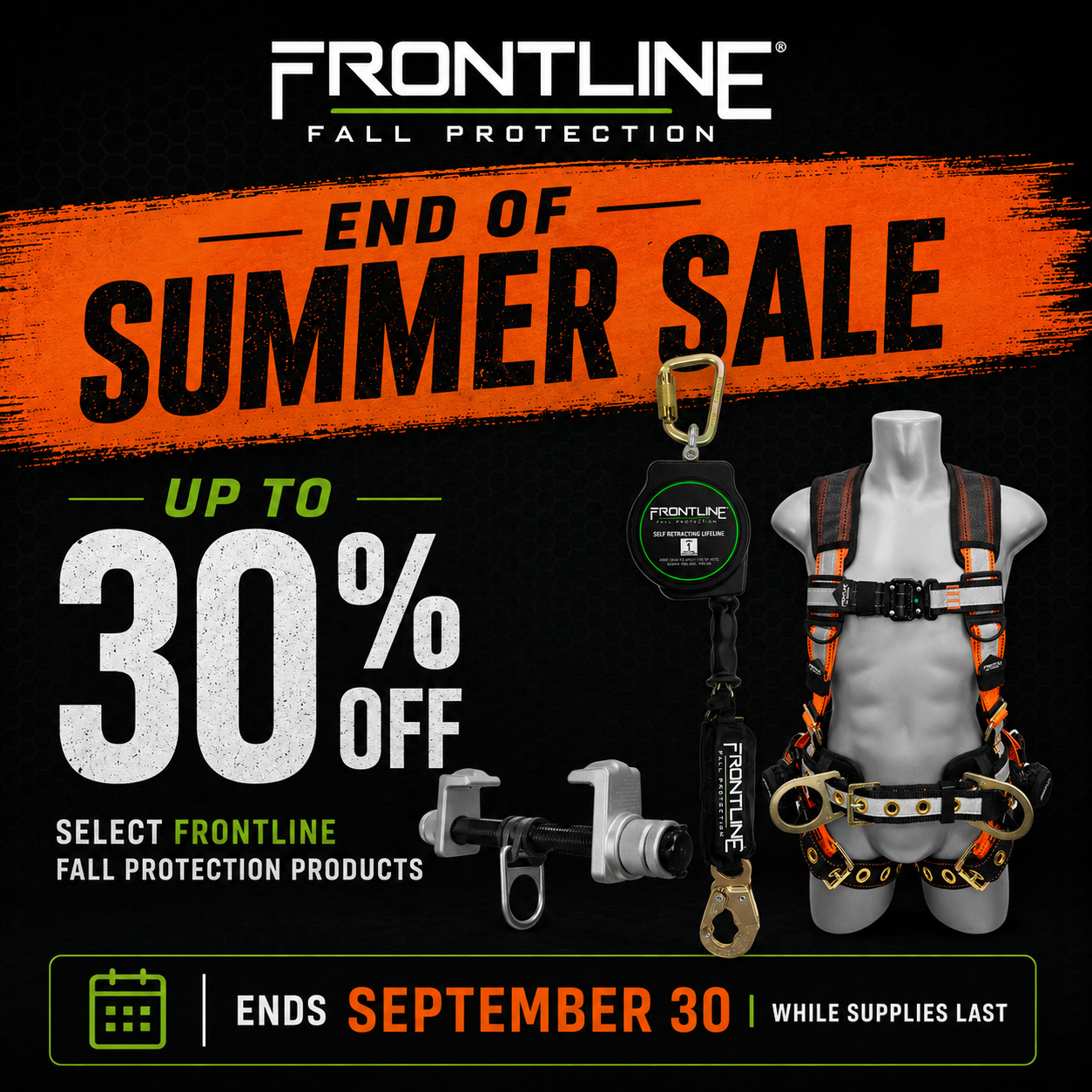 Frontline Fall Protection End of Summer Sale - Up to 30% Off Select Products